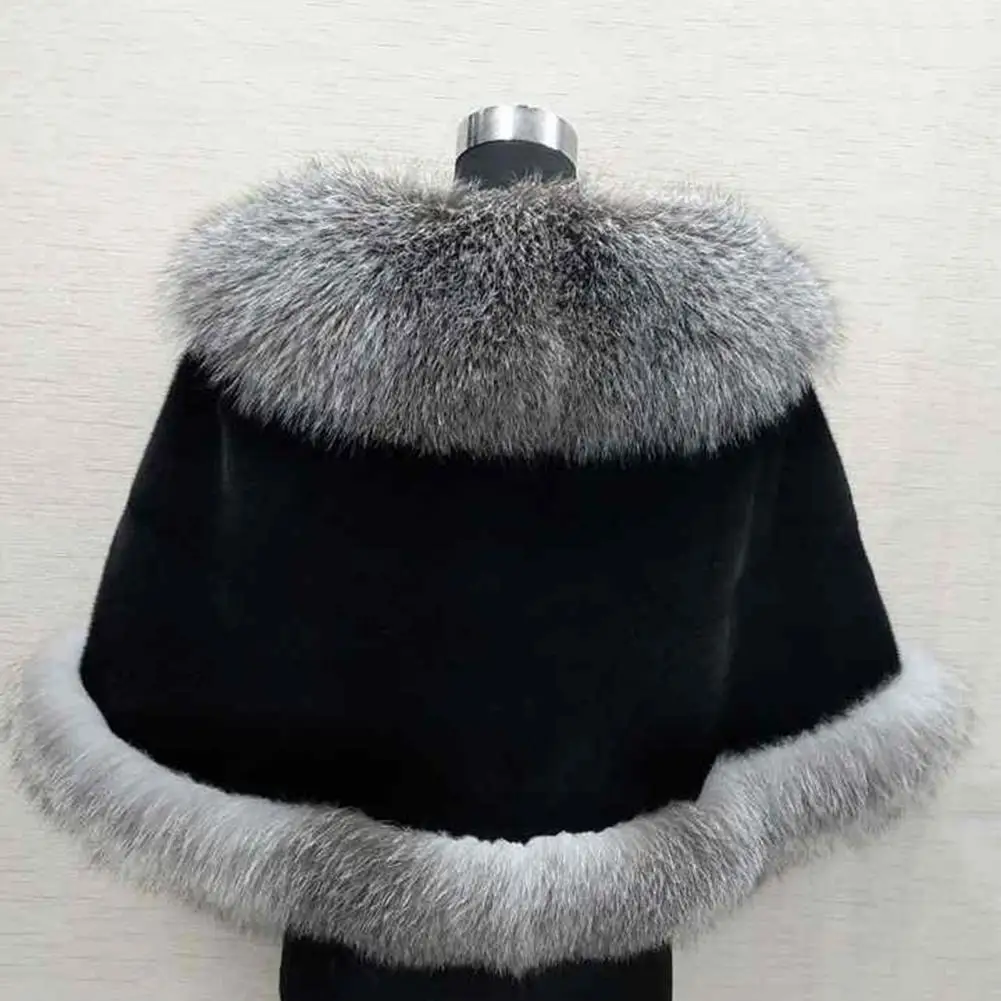 Big Bridal Faux Fur Wraps Winter Wedding Coat Warm shawls Outerwear White Black Blue Shrug Women Jacket