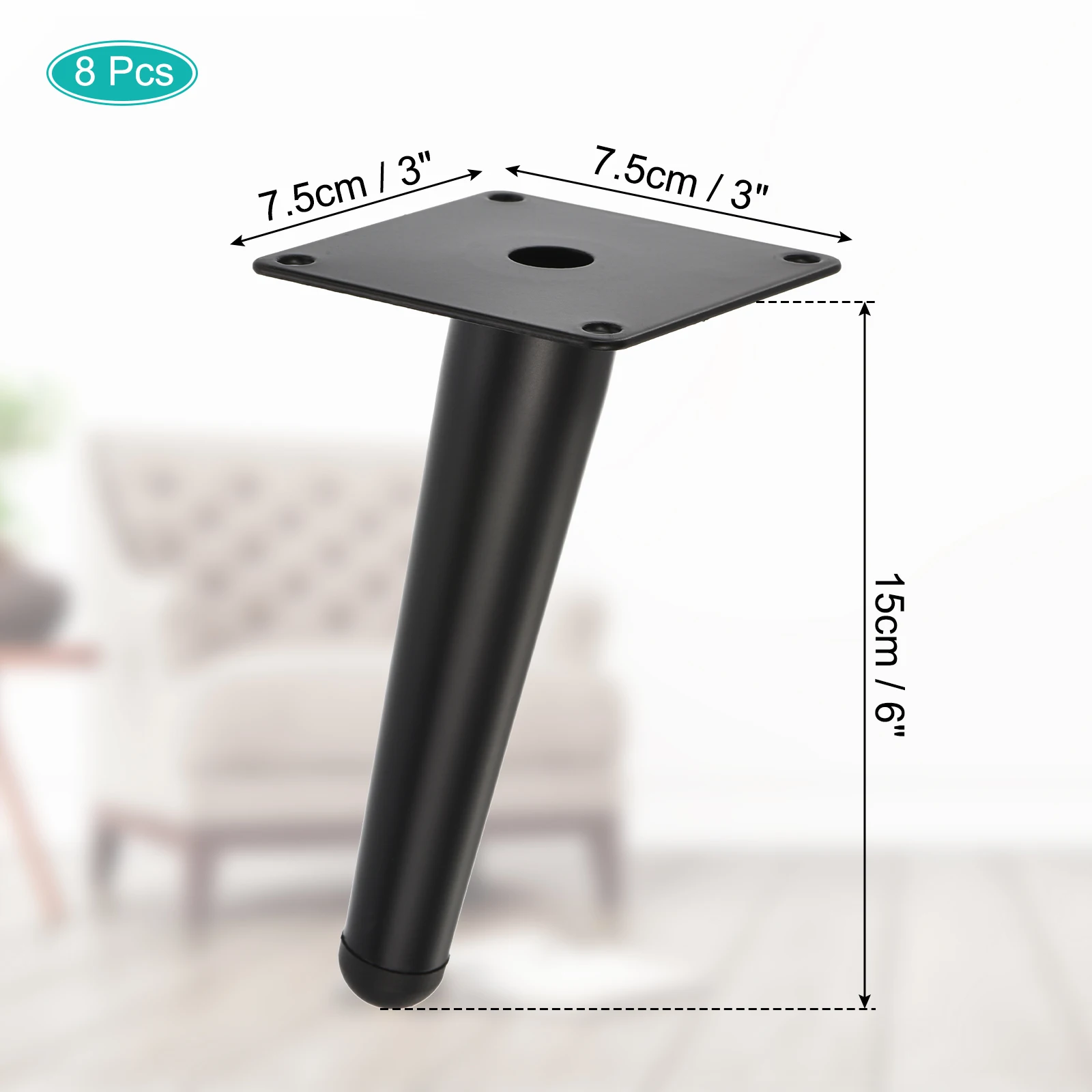 1Set Metal Furniture Leg Table Feet Replacement Sofa Metal Feet with Screws Furniture Hardware Hold Up to 1200 Pounds Black Gold