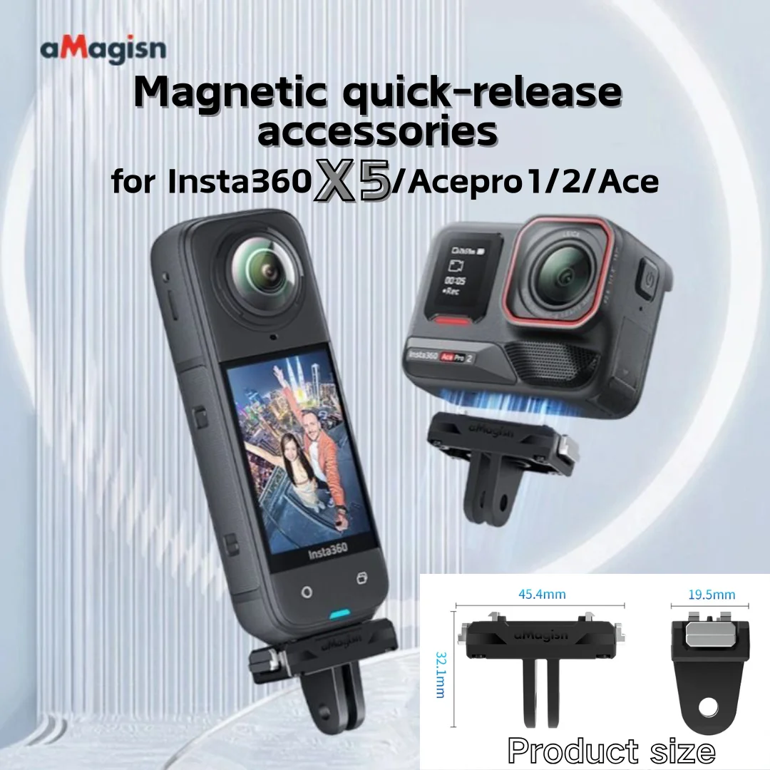 

aMgisn Plastic Magnetic Quick Release Base Bracket For Insta360 X5 X4 ACE/ACE PRO/PRO2 Adapter Sports Camera Accessories
