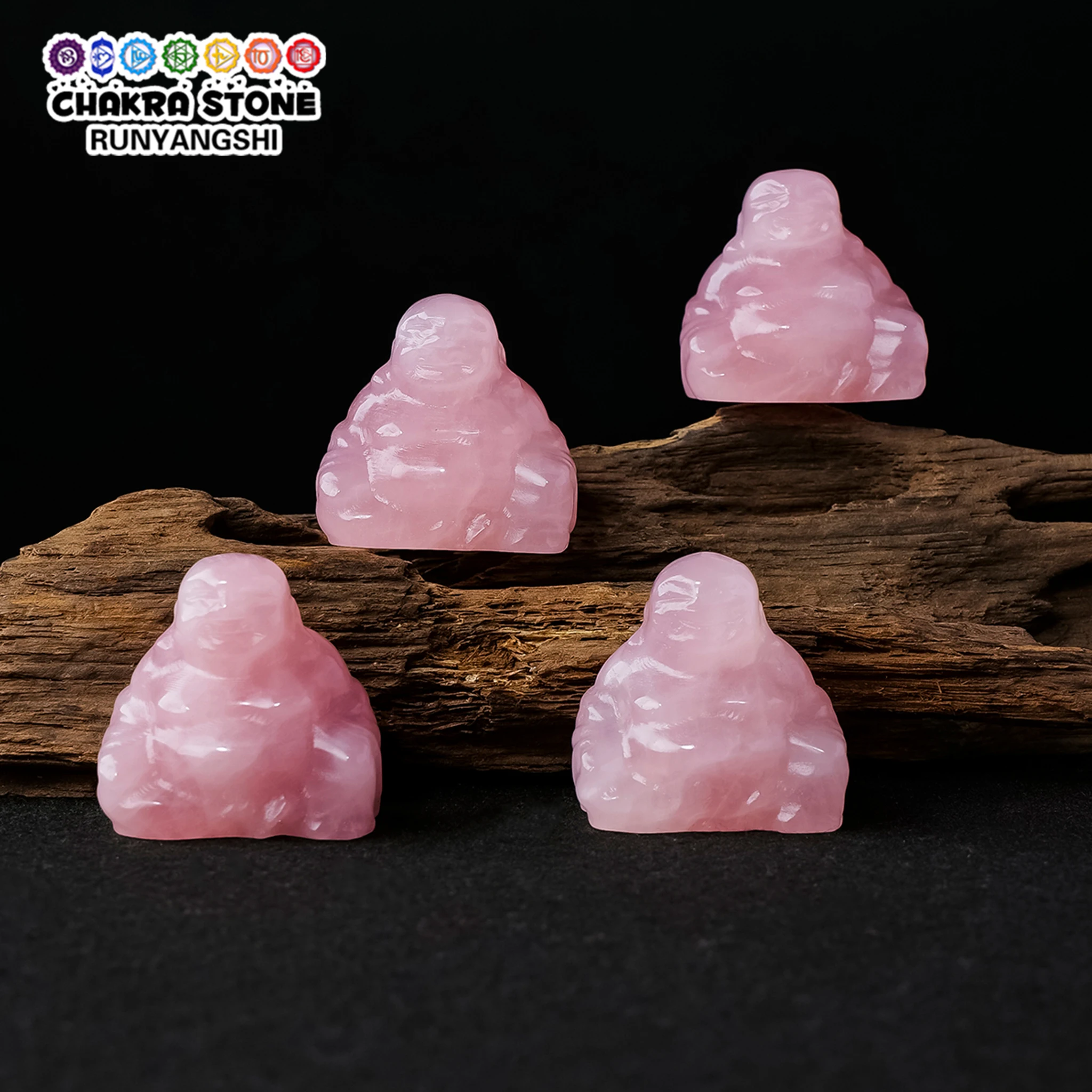 1pc Natural crystal Buddha statue carving piece, crystal raw stone carving, Maitreya Buddha smiling Buddha statue ornament