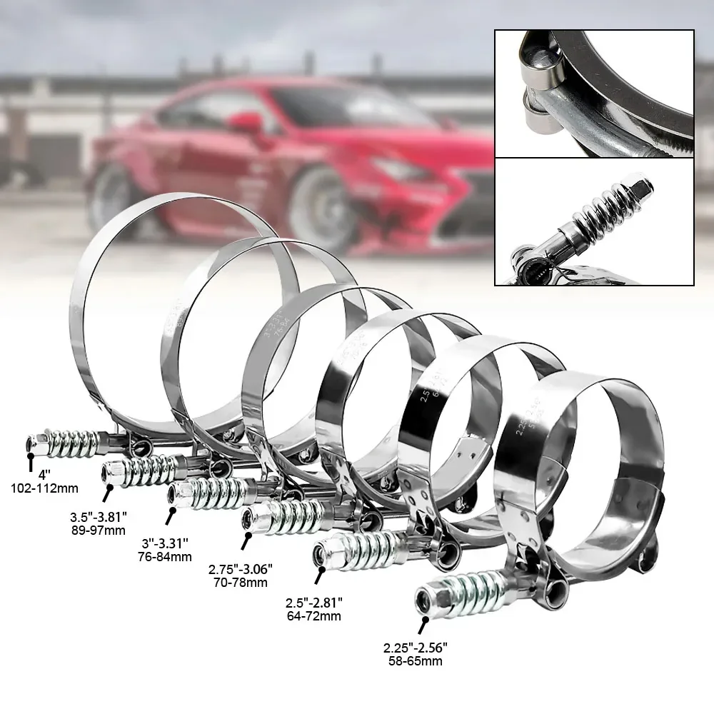 1Pc T-Bolt Throat Clamp For 2.0"2.25" 2.5"2.75" 3.0"3.25" 3.5"4.0" Turbo Intake Exhaust Intercooler Silicone Coupler