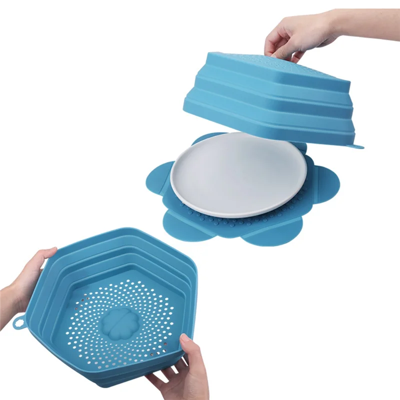 Silicone Microwave Splatter Guard Absorbable Folding Lid Microwave Plate Cover Oil-Proof Heating Cover