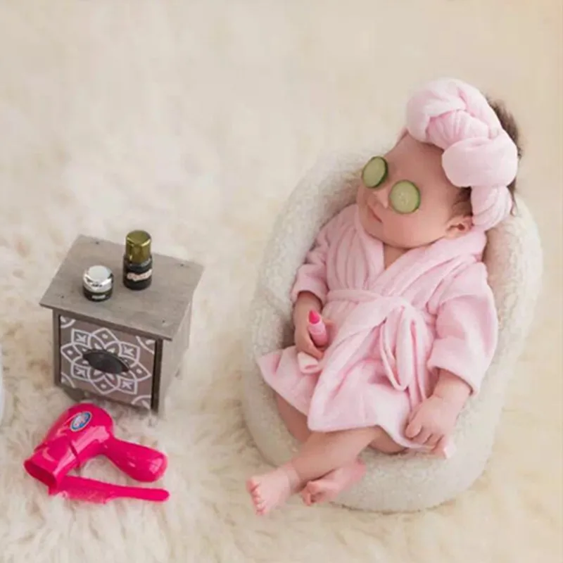 Newborn Photography Props Bathrobe Set Baby Souvenirs Photoshoot Clothing Accesoire Bebe Kids Blacket 0~6 Months Photo Gifts