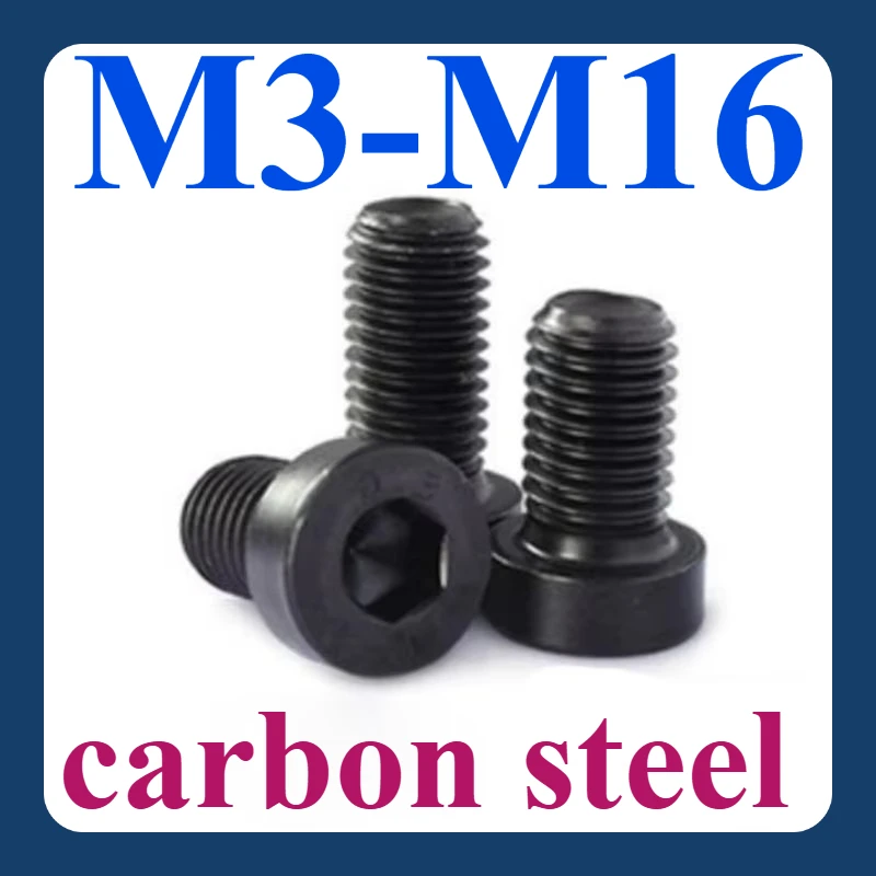 

M3-M16 Thin head 12.9 grade high strength carbon steel hexagon socket head cap screws black short head hexagon bolts
