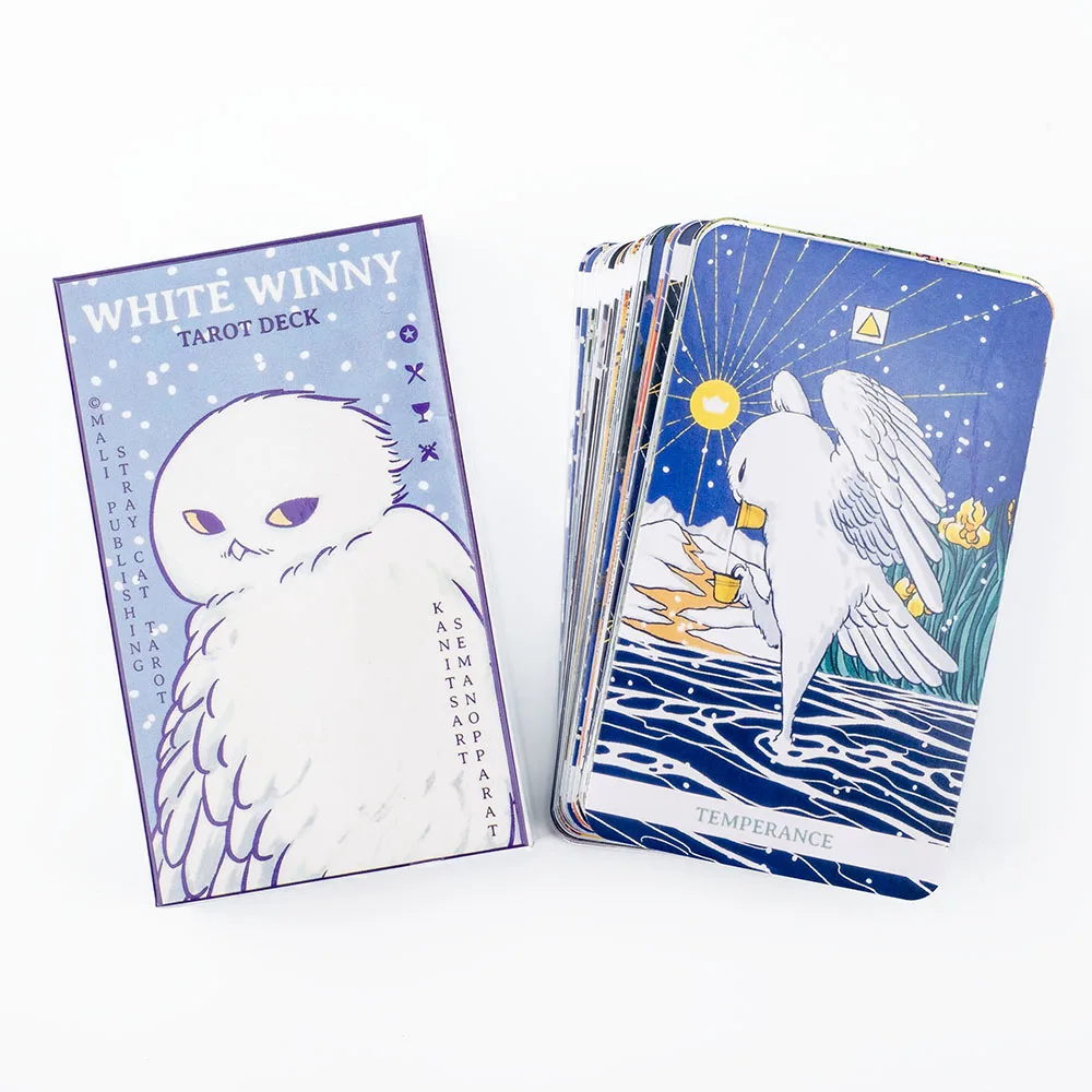 White Winny Tarot English Edition 80-Karten-Deck mit PDF-Anleitung, Fate Divination-Karten für Anfänger, Brettspiele – Detail 10