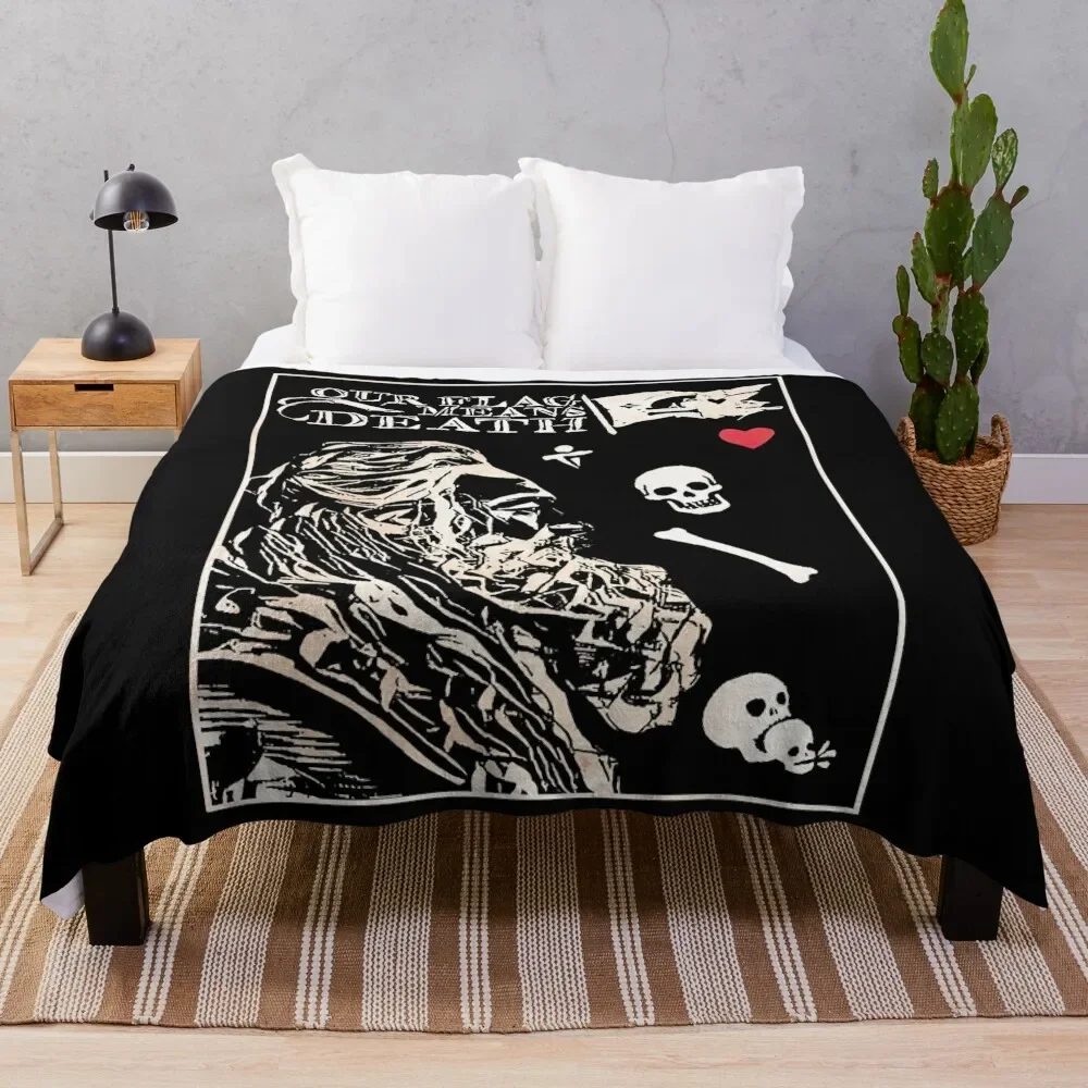 Our Flag Means Death, ofmd, stede bonnet, blackbeard, pirate Throw Blanket Nap Decoratives Camping anime Blankets