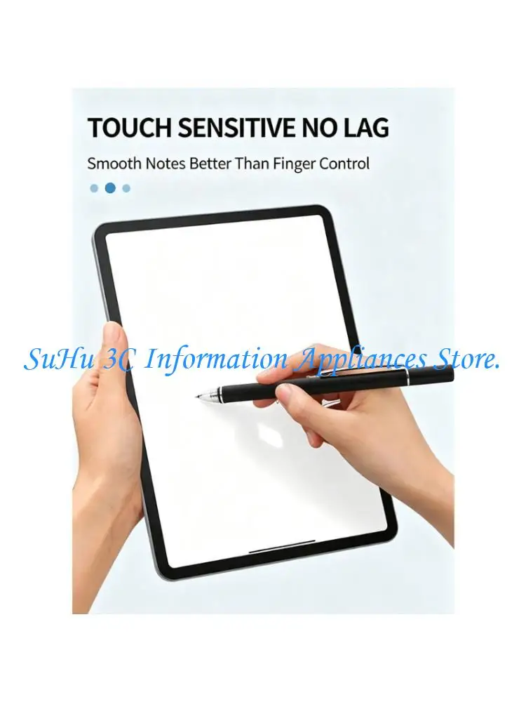  Disc Tip Touch Pen for Phone and Pad Screens, Metal Body with Cap and Pocket Clip for Writing and Screen Navigation