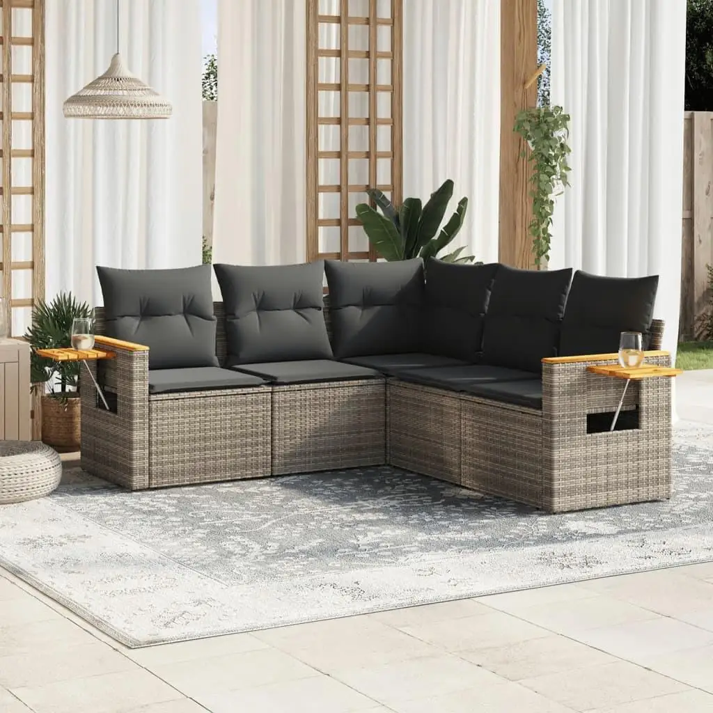 

Garden Sofa Set Grey Outdoor Furniture Comfortable Modern Design Stylish Seating for Patio Balcony Garden Decor