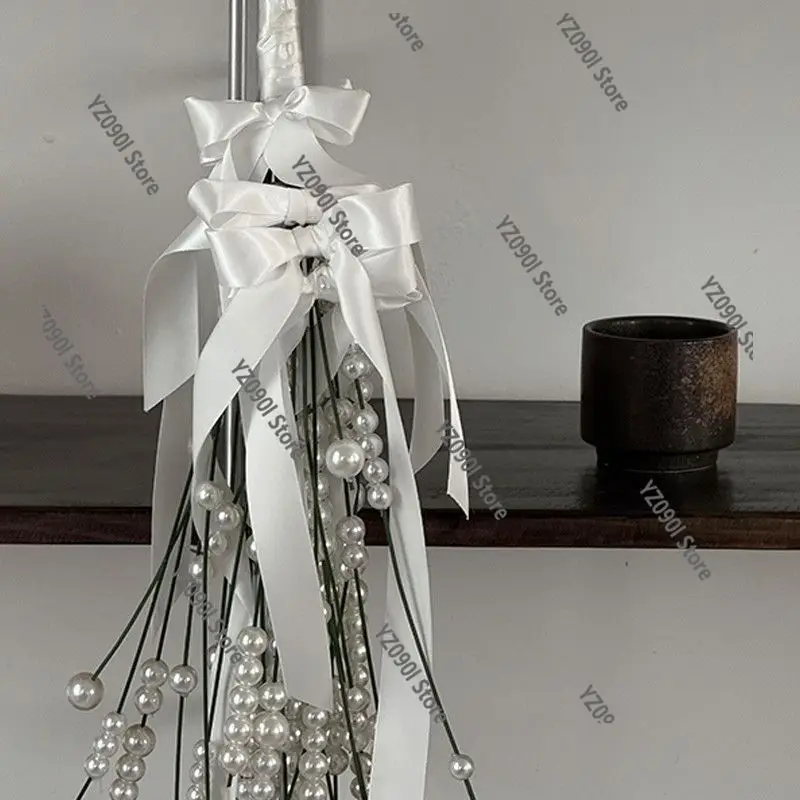 Wedding Engagement Flower Bouquet, Waterfall Pearl Design as Photo Prop & Present
