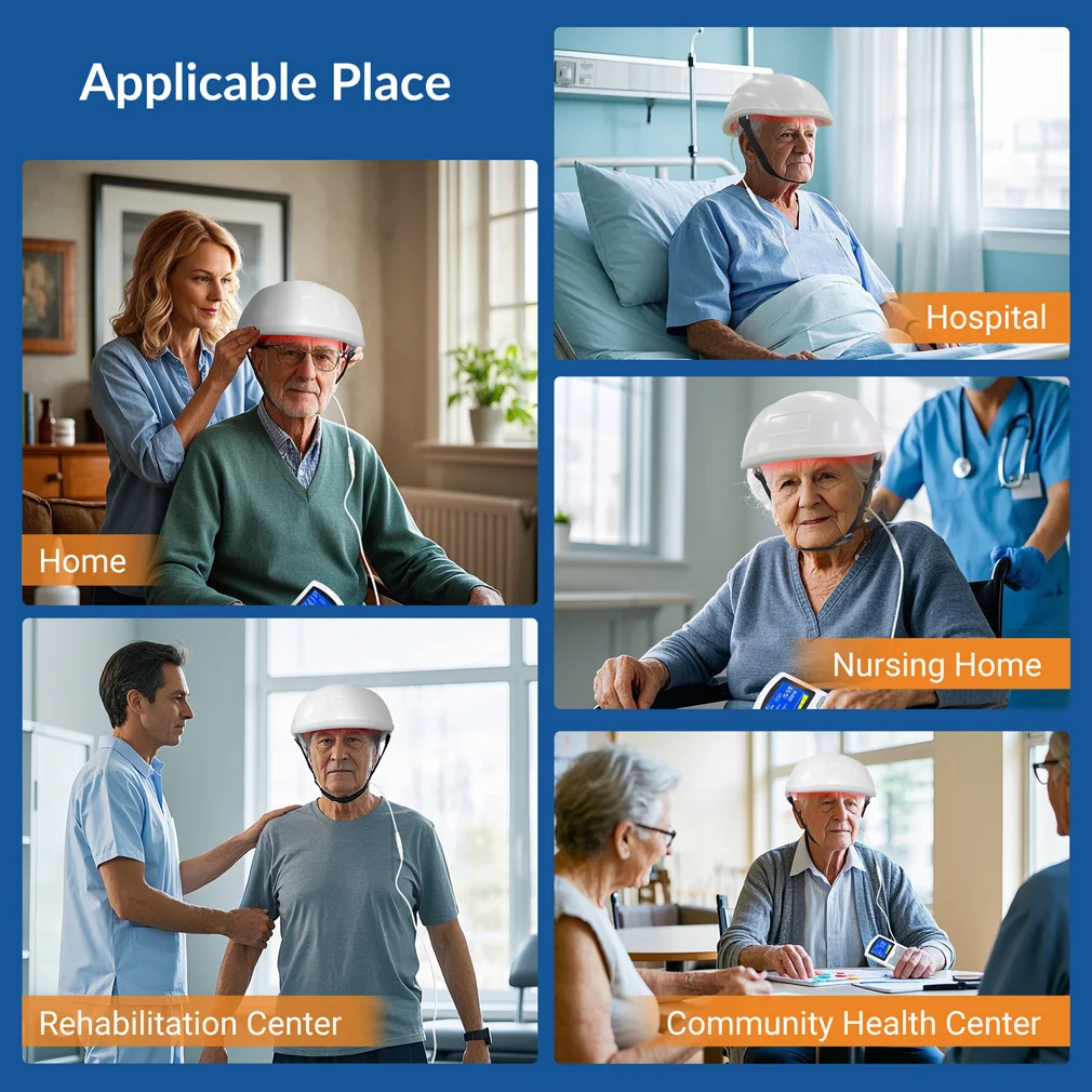 1070nm Near Infrared Light Therapy Cap Deep Tissue NIR Brain Stimulation Helmet For Parkinson Alzheimer Dementia Cognitive Function Recovery view 5