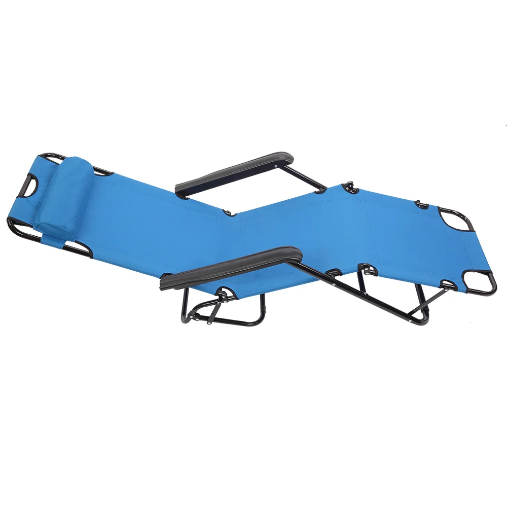 [US-W]RHC-202 Portable Dual Purposes Extendable Folding Reclining Chair Blue