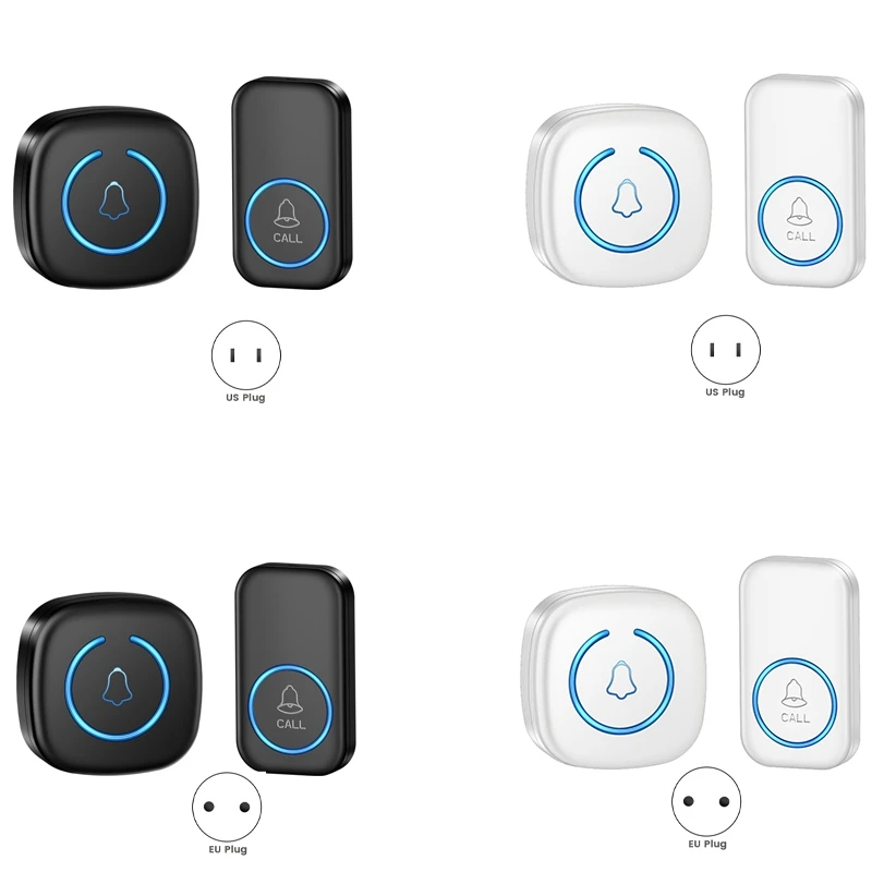 Wireless Doorbell Intelligent Welcome Door Bell 300M 60 Songs Melodies Home Smart Doorbell