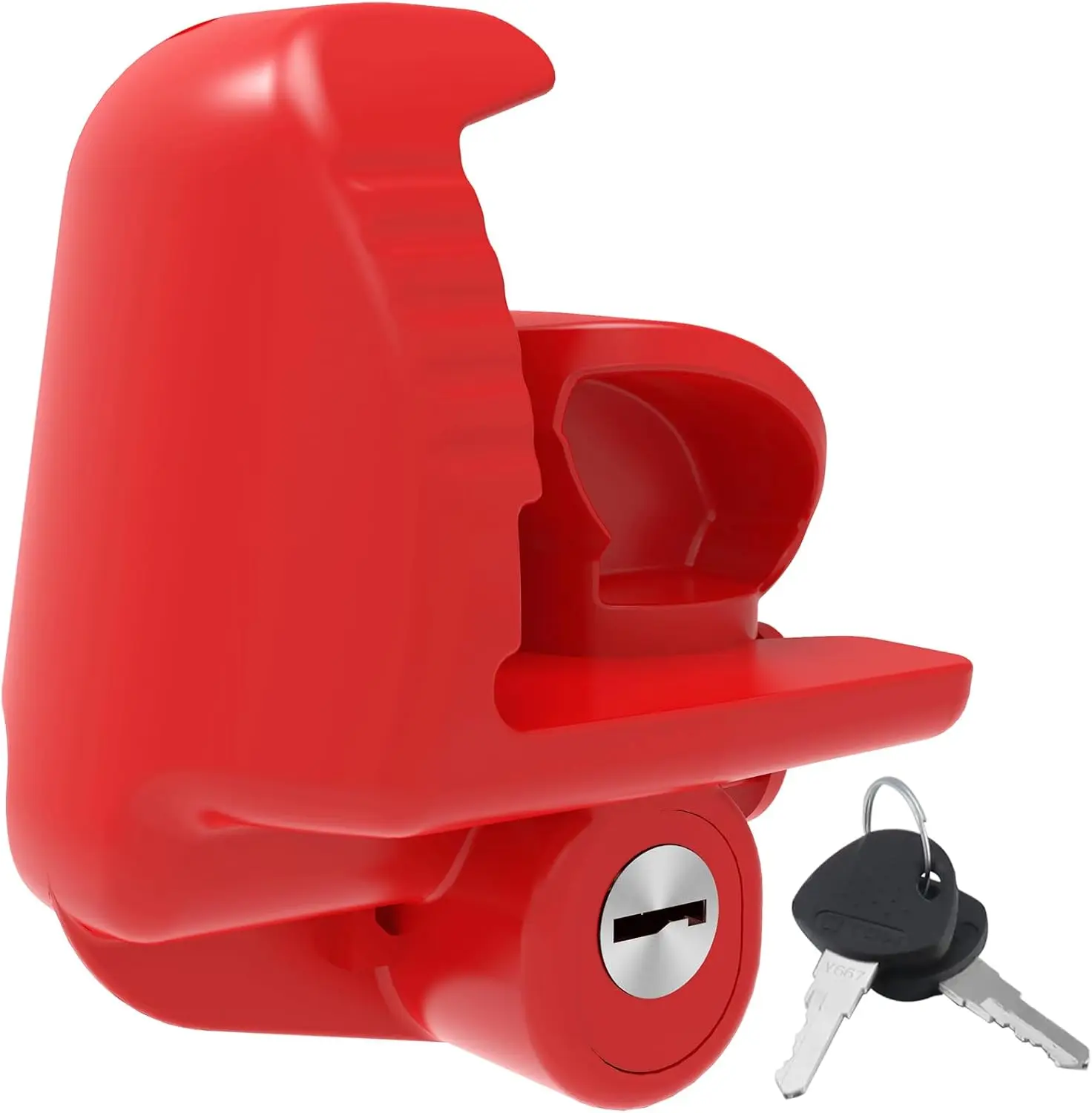 

Красный замок сцепного устройства прицепа, универсальный, подходит от 1 до 7/8 дюйма до 2–5/16 дюймов, сверхмощный стальной замок для лодок, автофургонов и прицепов, защита от кражи, 1 упаковка