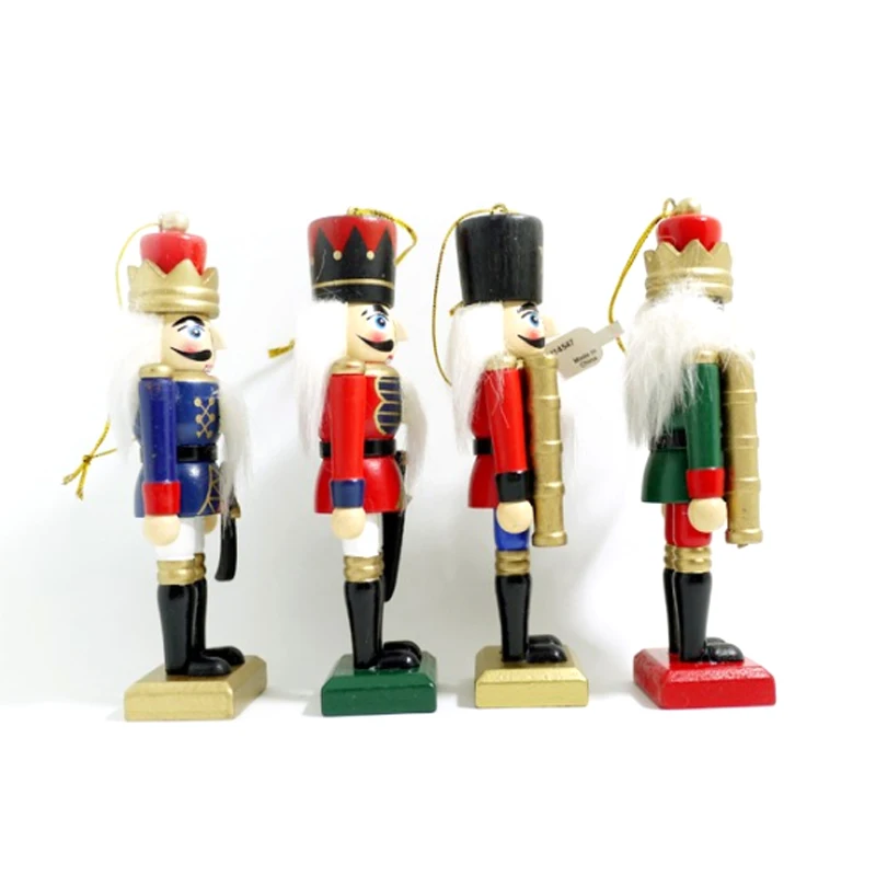 13cm Puppets Doll Toy Nutcracker Boxed Walnut Soldiers Painted Wooden Children Christmas Gift 4 Pcs/Lot Ht024