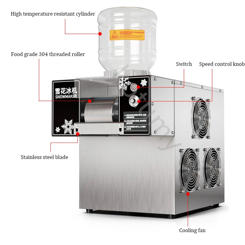 Snowflake Ice Machine Korea Bingsu Snow Ice Maker Shaver Machine Snowflake Ice Crusher Machine