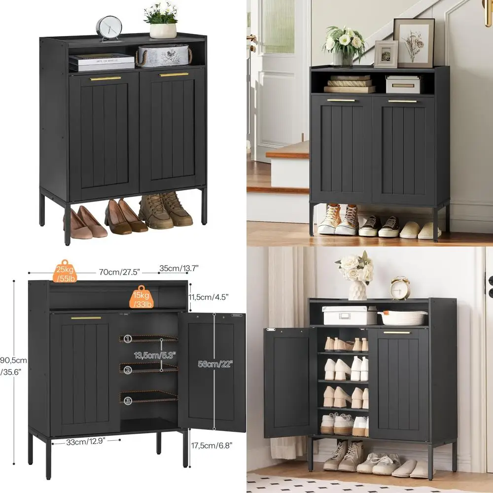 6-Tier Adjustable Shoe Storage Cabinet with Door Organizer