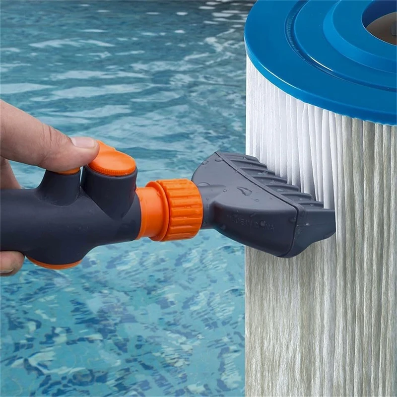 Handheld With Hose Cleaning Brush ABS Pool Filter Cartridge Cleaning Paper Cartridge With Hose Connector Cleaning Products