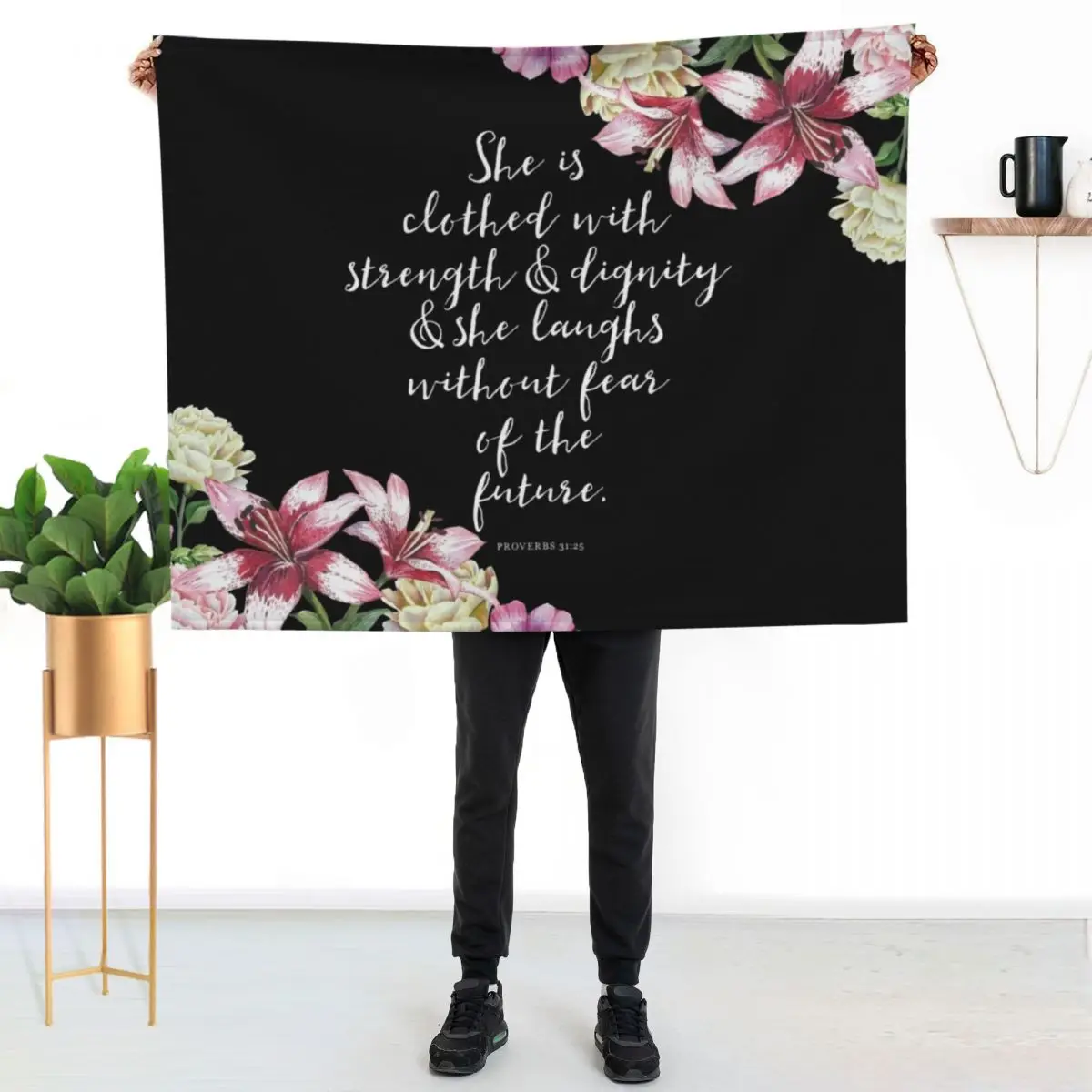 Christian Proverbs Throw Blanket Warm Napping Blanket for Office Couch Bed