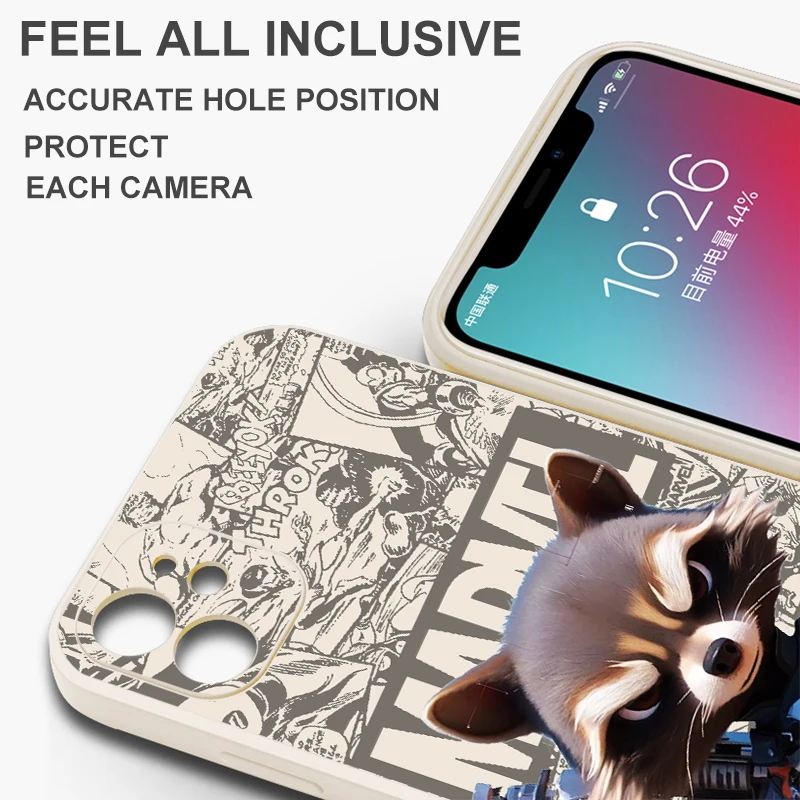 Groot Rocket Raccoon Cute For iPhone 15 14 13 12 11 Pro Max 6 6S 7 8 Plus 13 12 Mini X XR XS Max Phone Case Funda