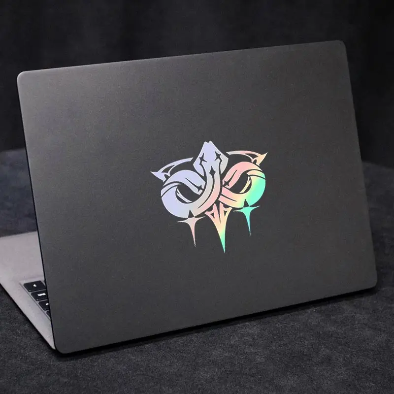 Honkai Impact Logo Stickers, Cobra Gravação Padrão, Reflexão do Laser, Video Game, Papelaria Graffiti Brinquedos, Novo, 9x10cm, 1Pc