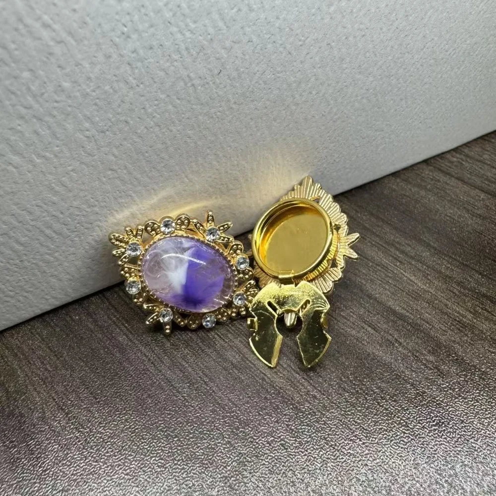 A Pair Cloud Gradient Color Button Cover Shirt Collar Cuff Decorative No Sew Removable Fashion Accessories