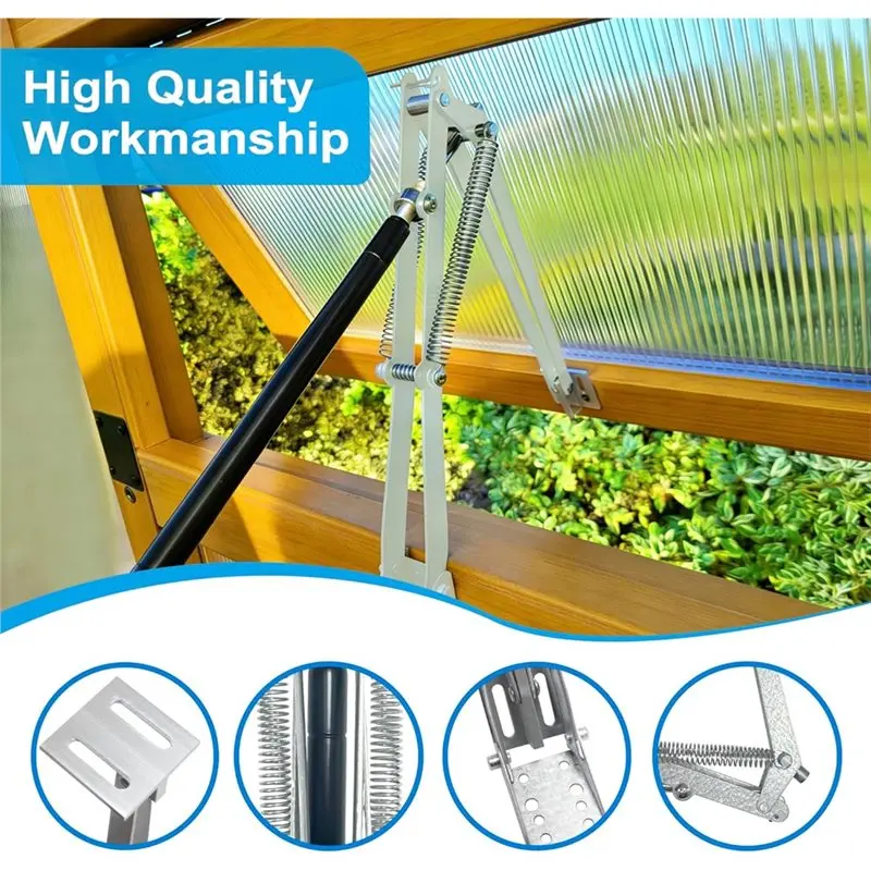 WORTHOWN-Solar Powered Automatic Roof Vent Openers, 2PCS Greenhouse Window Opener, Auto Vent Mechanism, Heat Hothouse Roof Vent