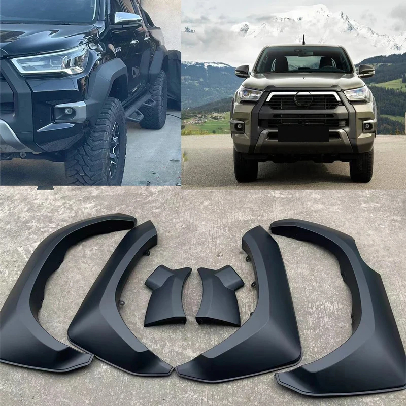 Wheel Arch Fender Flares Mudguards For Toyota Hilux  Rocco 2021 2022 2023  Pickup Trucks 4X4 Car Styling