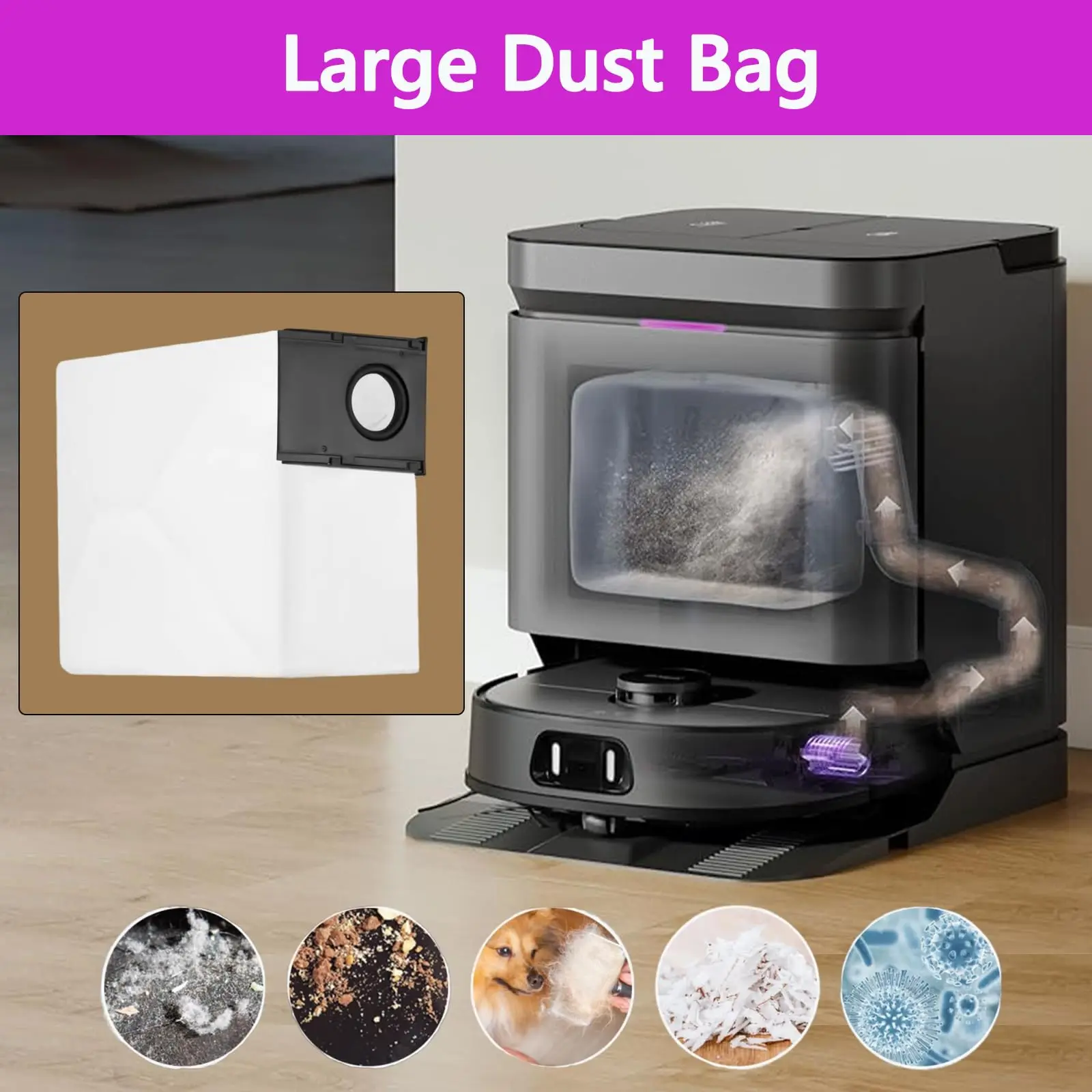 Zubehör Für Eureka J15 Pro Ultra Staubsauger Teile Wichtigsten Roller Seite Pinsel Hepa-Filter Mopp Tuch Staubbeutel Ersatzteil – Detail 4