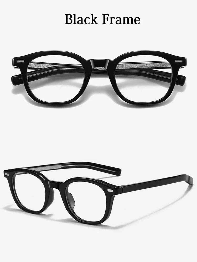 High Quality Spectacles Frame Unisex Ultralight TR90 Ellipse Rivet Glasses Frame High Definition Anti Blue Light Optical Eyewear