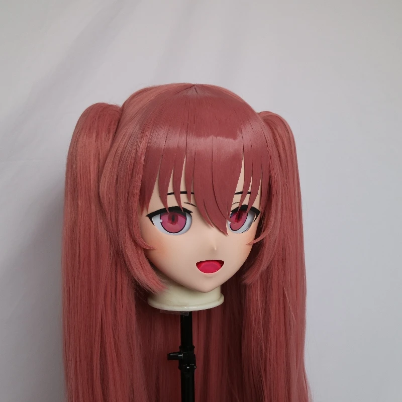 (B55) Customized Full Head Lifesize Mask Play Coser Crossdressing with Backshell Silicone Anime Mitake Ran Kigurumi Mask Cosplay