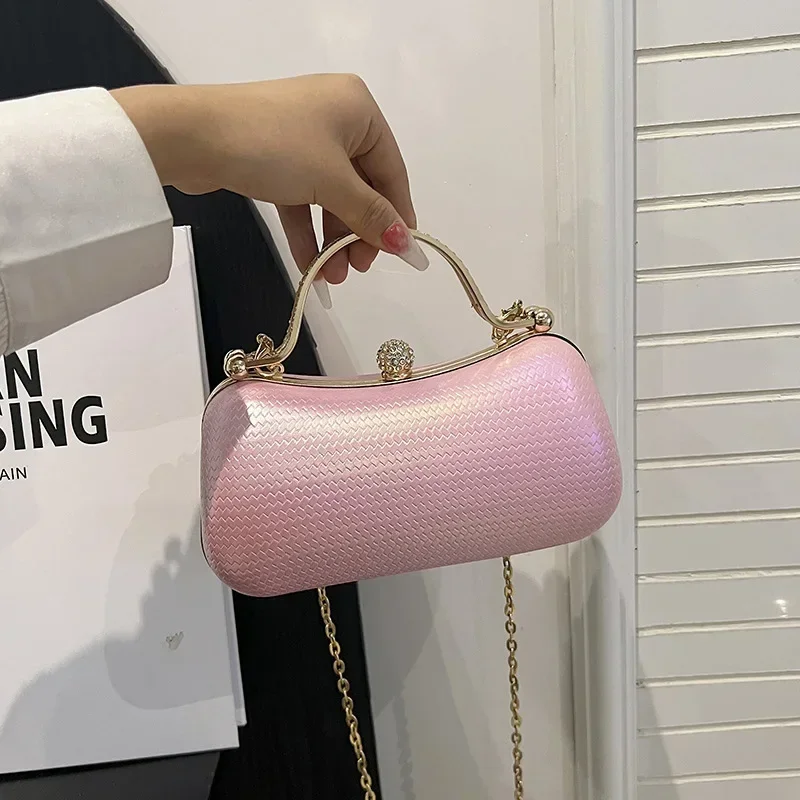 

New Party Evening Bag One Shoulder Casual Chain Stylish Handbag 2024 Summer Commuting Diagonal Span Small Square Bag