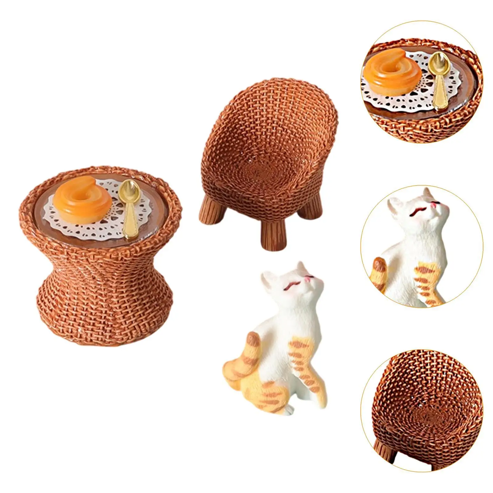 Kat beeldje Fantasiespel speelgoed voor miniatuur scène architectonische accessoires