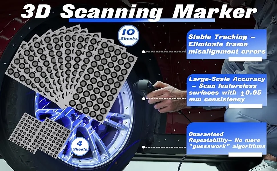 Creality 3mm / 6mm 3D-Scanmarker für 3D-Scanner, Präzise Tracking-Punkte, Referenzpunktmarker (3mm 840 Punkte/6mm 500 Punkte) – Detail 1