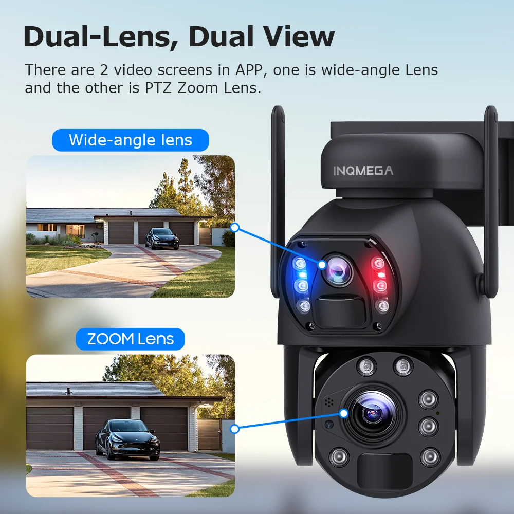 SECTEC 50X ZOOM 8 MP zonnecamera 4G SIM 360 °   Outdoor Dual Lens Human Tracking WIFI Batterij Beveiligingscamera's PIR Nachtzicht