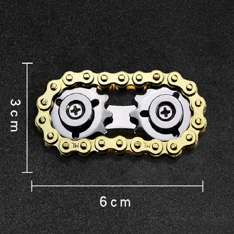 Gear Chain Fingertip Gyro Fidget Spinner Antistress Anxiety Metal Bike Chains Roadbike Spinner Fingertip Toy  For Adult Kids