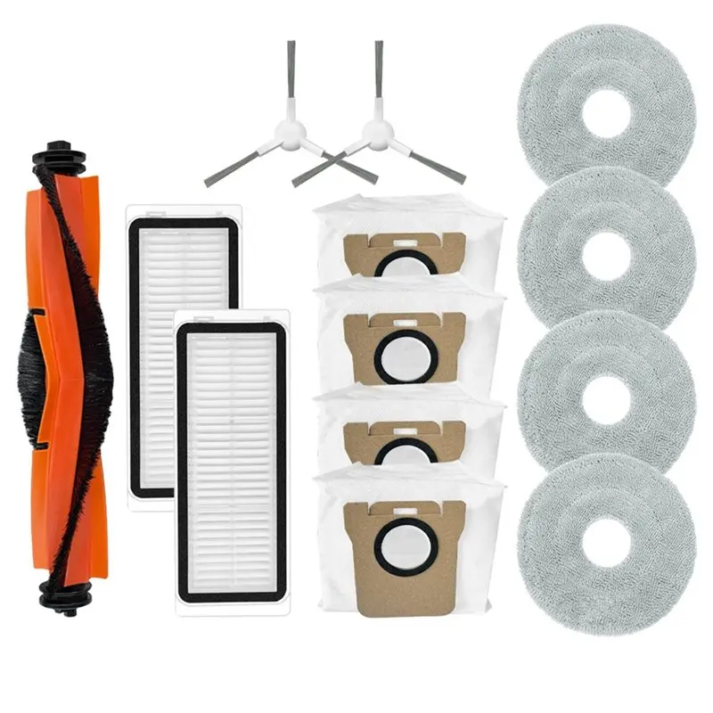 VEHO-3 Set For Robot Vacuum X20 Plus / X20 + Robot Vacuum Accessories Bags Hepa Filter Mop Cloth Main Side Brush Parts