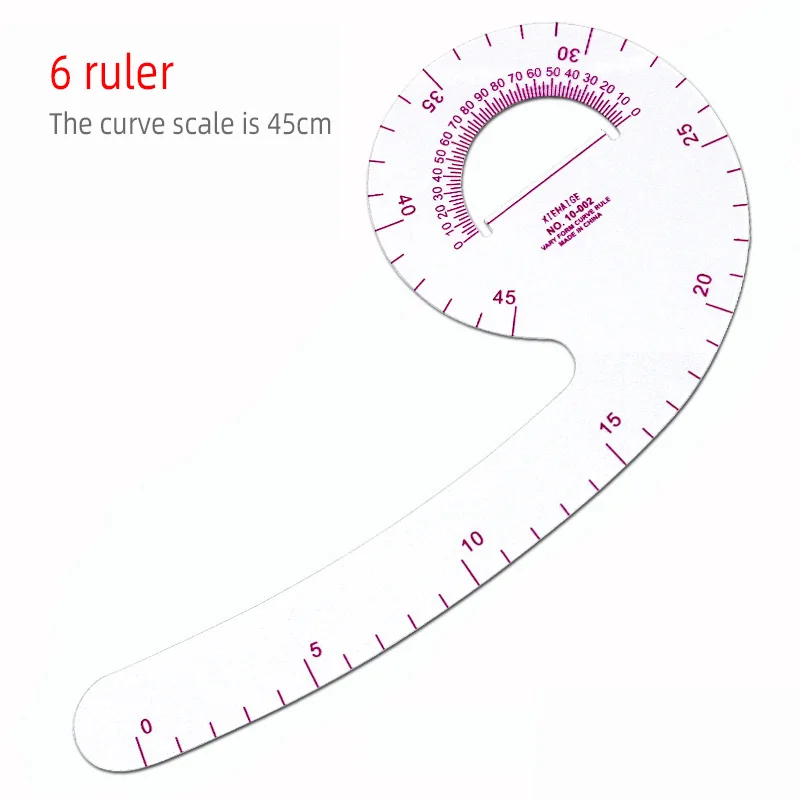 10-002Comma Shaped Curve Ruler Fashion Desing Ruler Sewing Tools Soft Plastic Styling Design Ruler French Curve Model