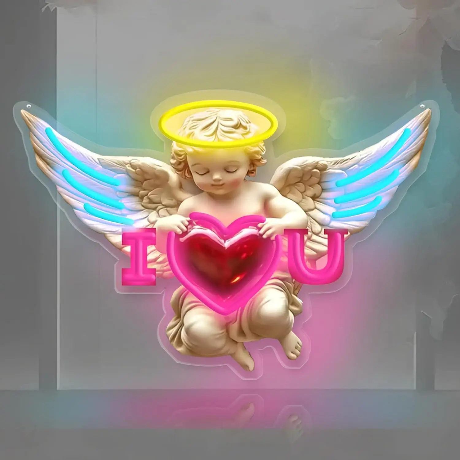 

Cupid Neon Sign I Love You Romantic USB Dimmable LED Neon Light for Valentines Day Party Restaurant Bedroom Decor Gift for lover