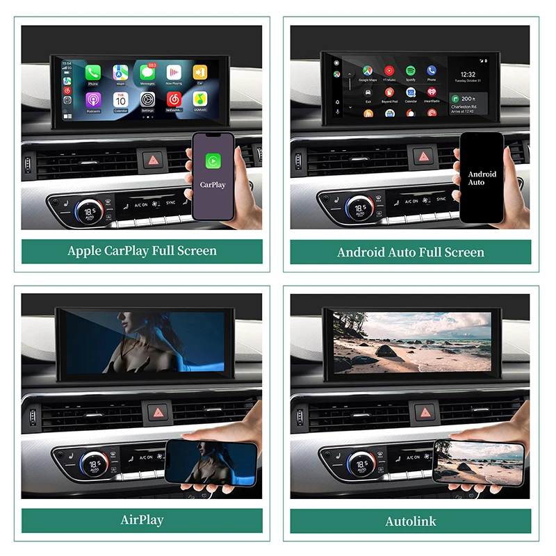 For Audi B9 A4 S4 RS4 A5 S5 RS5 MIB2 Apple CarPlay Android Auto Upgrade 12.3 Touch Screen Mirror Access Android 13 Navigation