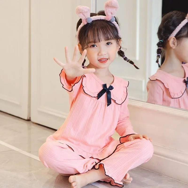 Kids Princess Nightgown Pajamas Sets Long Sleeve Spring Autumn Sleepwear for Mother Daughter Matching Cozy Indoor Outdoor Use