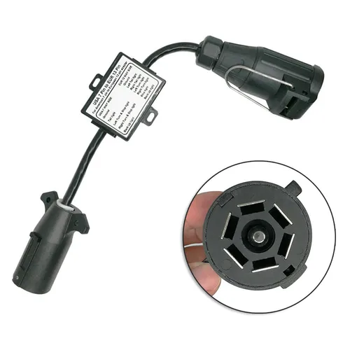 Imagen 2 del producto Convertidor de coche, enchufe estadounidense de 7 vías a UE, 13 pines, EE. UU., 7 vías a UE, 7, EE. UU., 4 a EU7, conector redondo, accesorios convertidores de luz de remolque