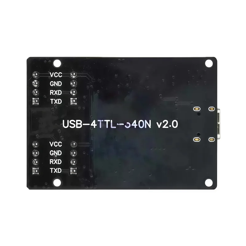 4-channel USB to TTL serial port module with TYPE-C interface, featuring four independent CH340 hub ICQMCU