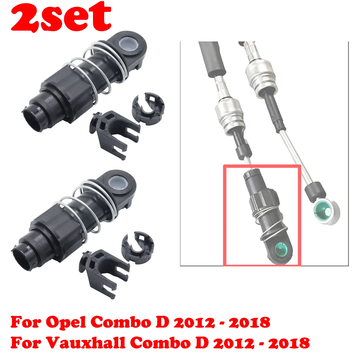 

For Opel Vauxhall Combo D 2012 2013- 2018 Manual Gearbox Shift Cable Linkage Bushing Lever Selector Connect Both End 5801317933