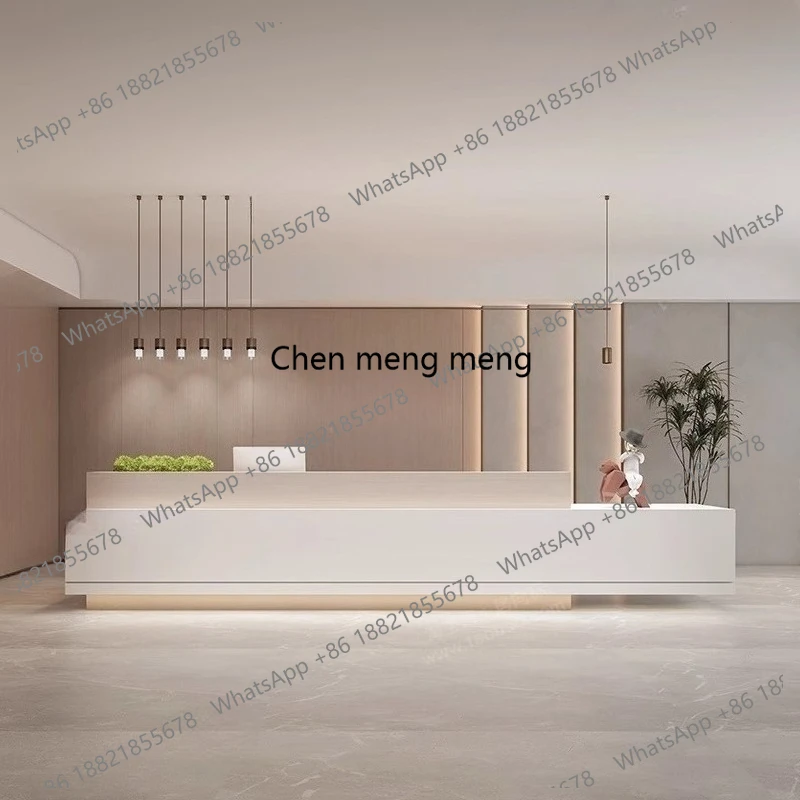 

Современная простая стойка ресепшн для отелей, выставочных залов, спортзалов и баров, с отделкой под покраску, для лобби и зон оплаты.