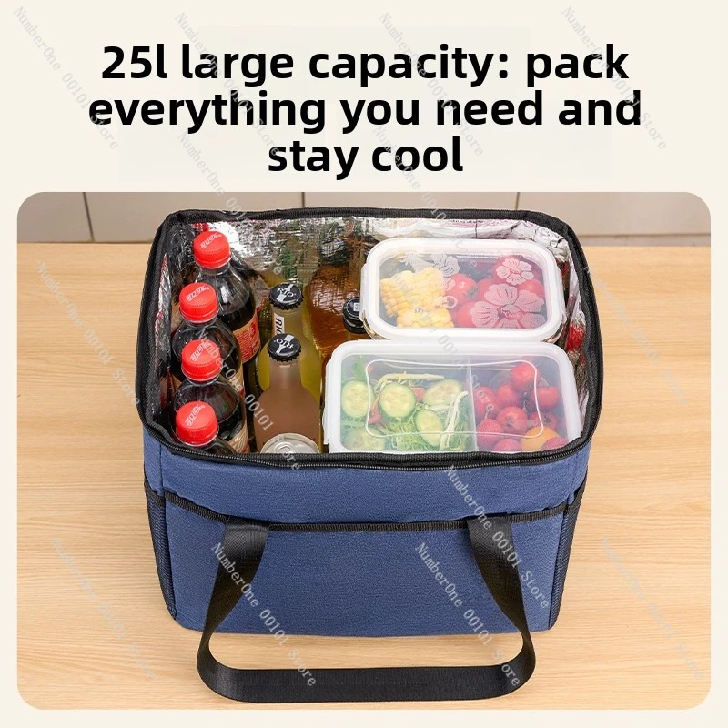 Large-capacity thermal insulation bag, outdoor camping thermal insulation and cold insulation portable box