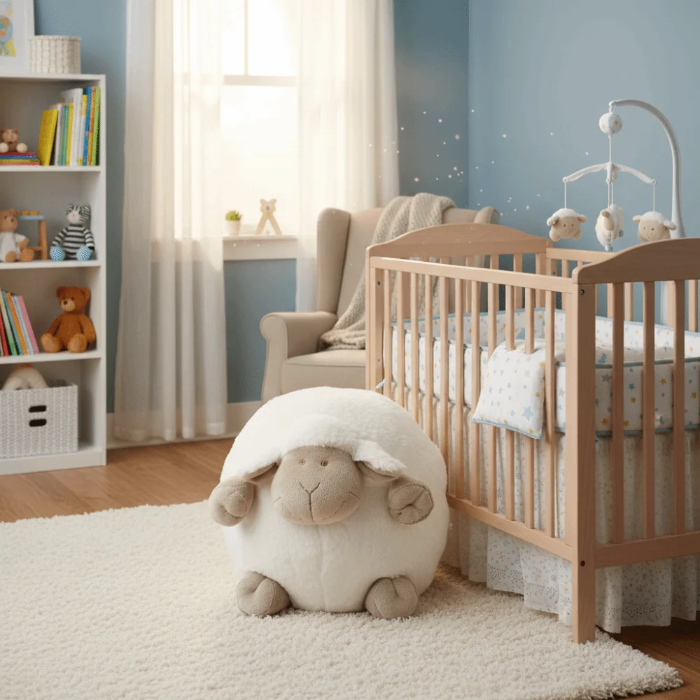 

Gift Fluffy Sheep Cozy Chubby Pillow Huggable Skin-friendly Sheep Ball Bedroom Decor