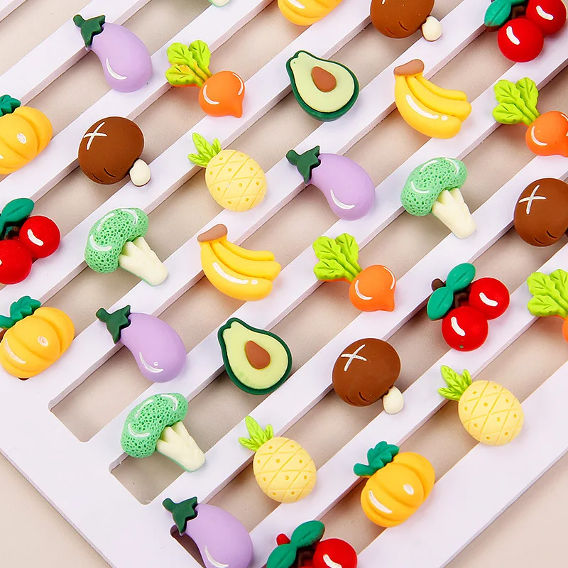 Cartoon Vegetables Resin Buttons For Baby Clothes 10Pcs Handmade Novel Sewing Accessories Crafts  Material DIY