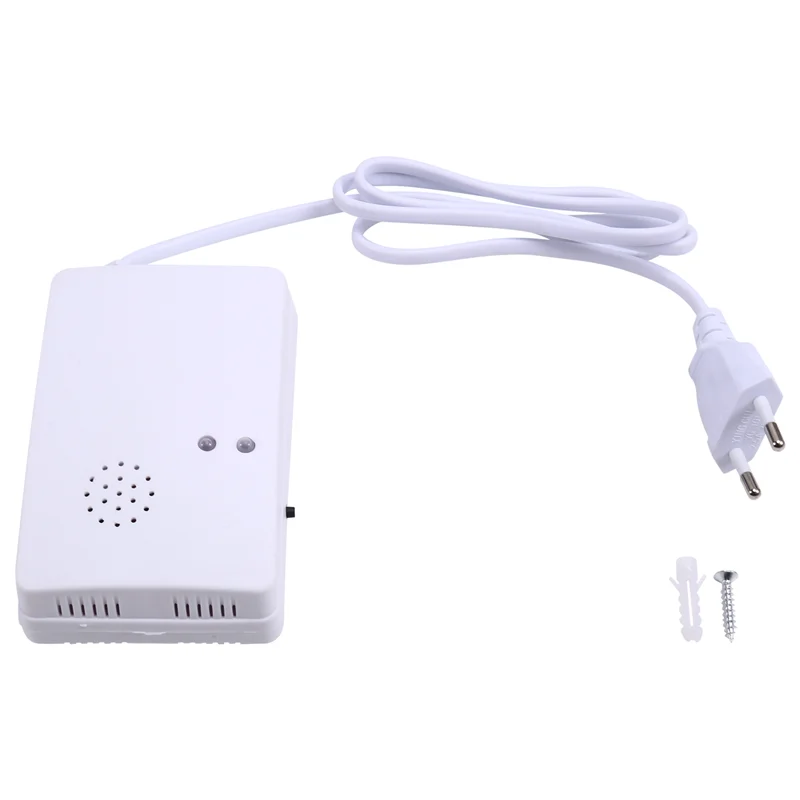 Detector de fugas de Gas AA60, Sensor de alarma de Gas Combustible, propano, butano, metano, advertencia de fugas, para seguridad del hogar, enchufe europeo
