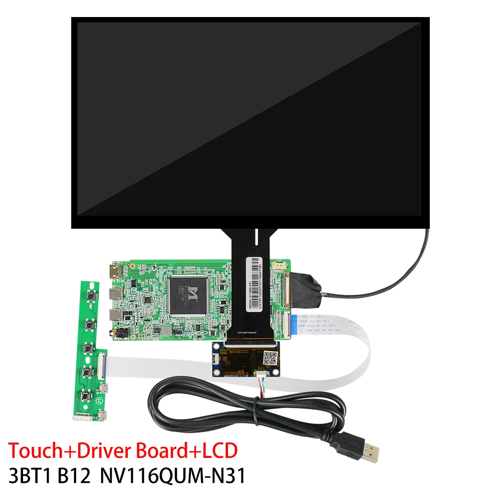 Imagem -05 - Módulo de Tela de Toque Capacitivo Display Lcd Ips 4k Usb Driver Board Win 10 11 Raspberry pi Painel 11.6 3840x2160