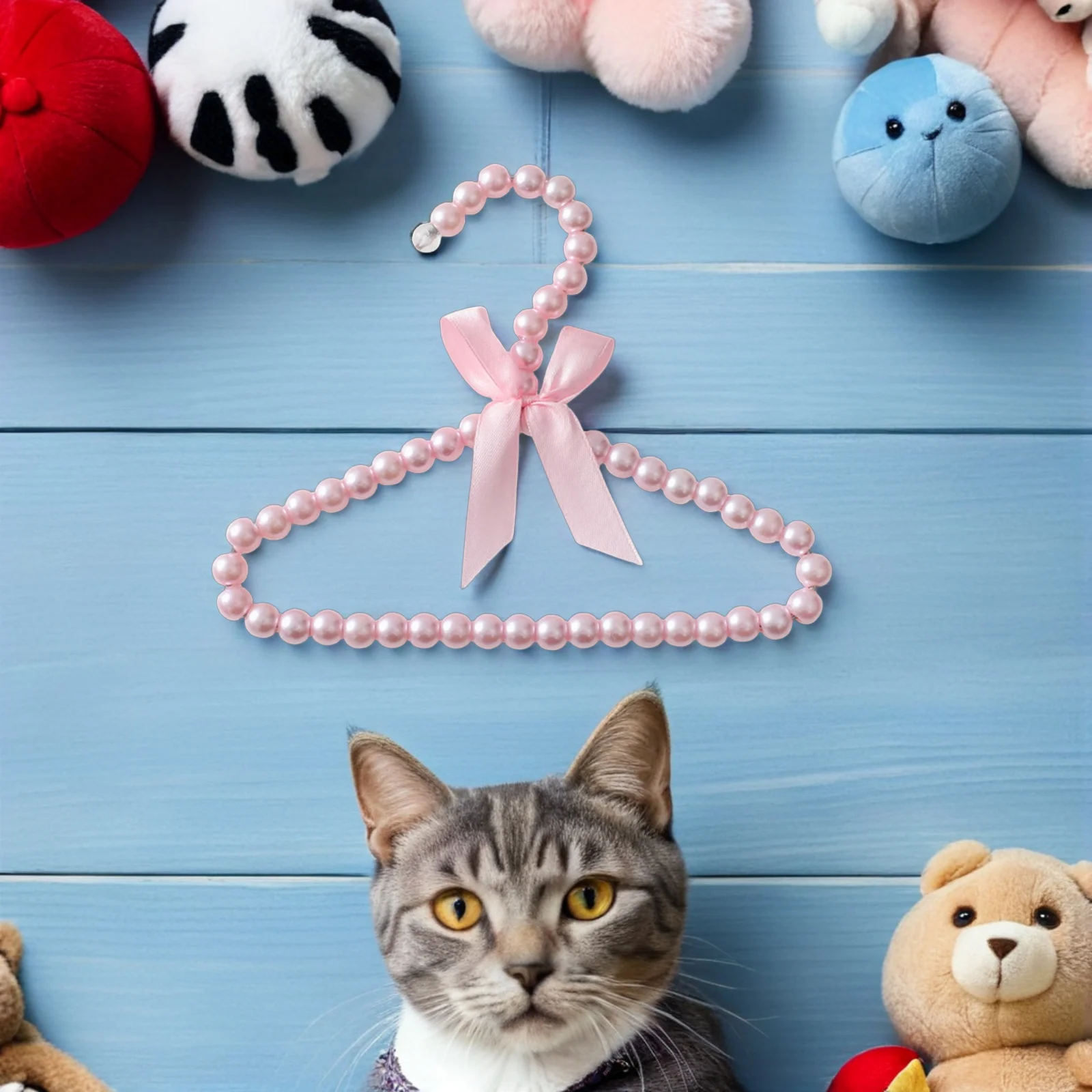 

5Pcs Pearl Pet Clothes Hangers Compact Lightweight Clothes Rack for Closet Travel Bathroom Dorm Pearl Hangers